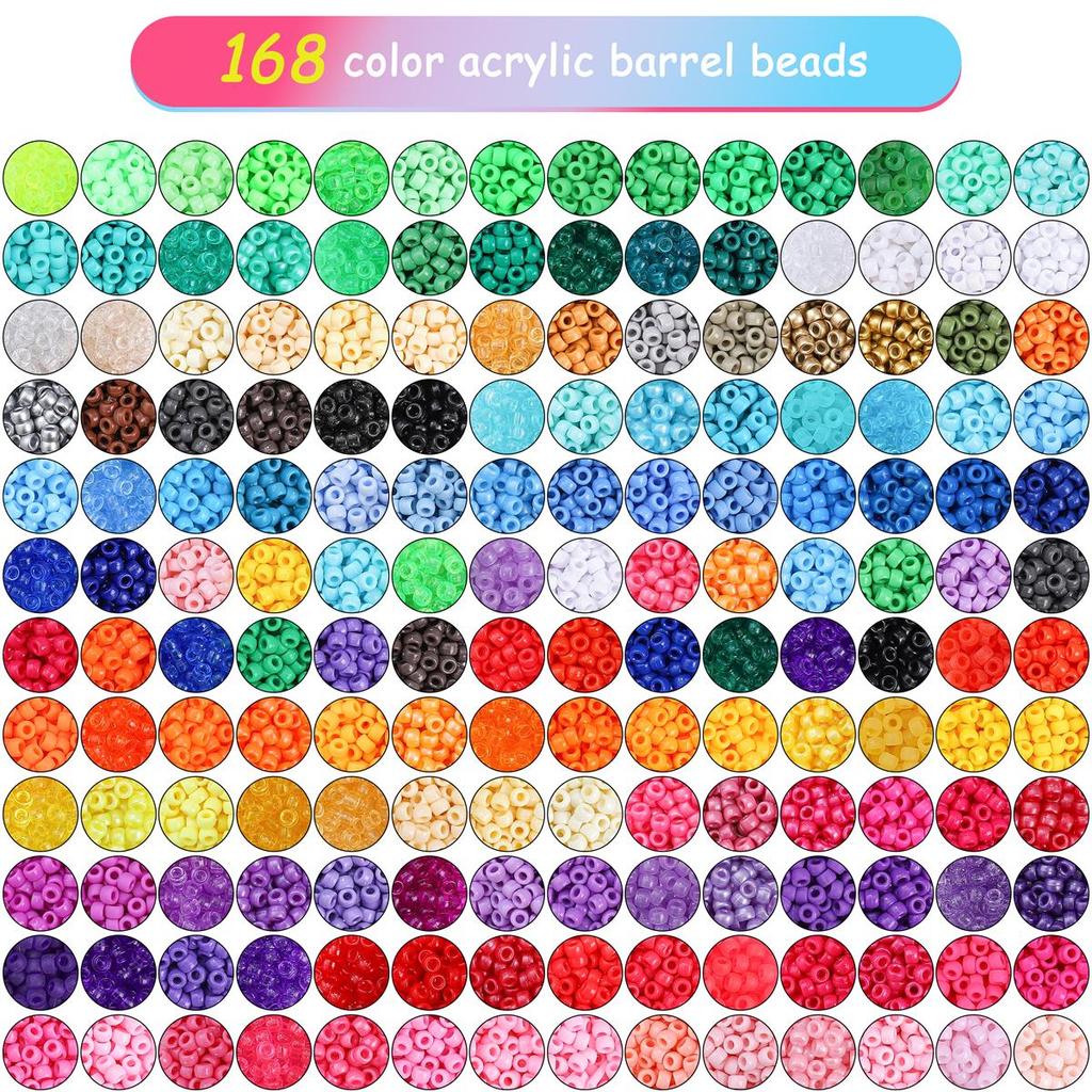 2400Pcs/box Acrylic Beads For DIY Bracelet Necklace Jewelry Making Accessories