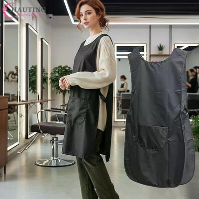 Double-sided Waterproof Black/Transparent Apron Barber Uniform Salon Hairstylist Apron Hairdresser Vest For Beauty Salon Nail