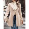 2025 New Women's Winter Lapel Slim Woolen Solid Color Fashion Coat for Europe and America
