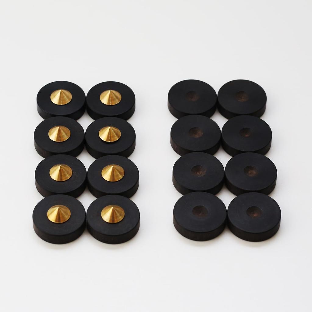 Ebony Wood Speaker Shock Absorber Desk Decoder Ear Front Pyramid Footrest Footrest, 8-Piece Set, Case, Rest, Desk, Self-Adhesive [P240]