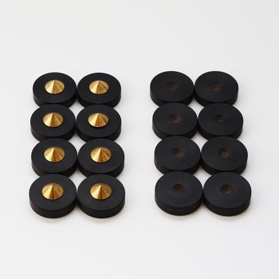 Ebony Wood Speaker Shock Absorber Desk Decoder Ear Front Pyramid Footrest Footrest, 8-Piece Set, Case, Rest, Desk, Self-Adhesive [P240]