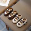 2024 Girls Leather Shoes Love Color Matching Cute Kids Fashion Casual Shoes Drop Shipping Simple Children Loafers Drop Shipping