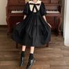 Tatlı Lolita Elbise Kadın Kawaii Zarif Vintage Elbiseler Bahar Tatlı Sevimli Puf Kollu Tiki Tarzı Sundress Moda Elbise