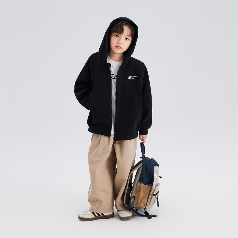 Boys' Spring Casual Embroidered Hooded Jacket