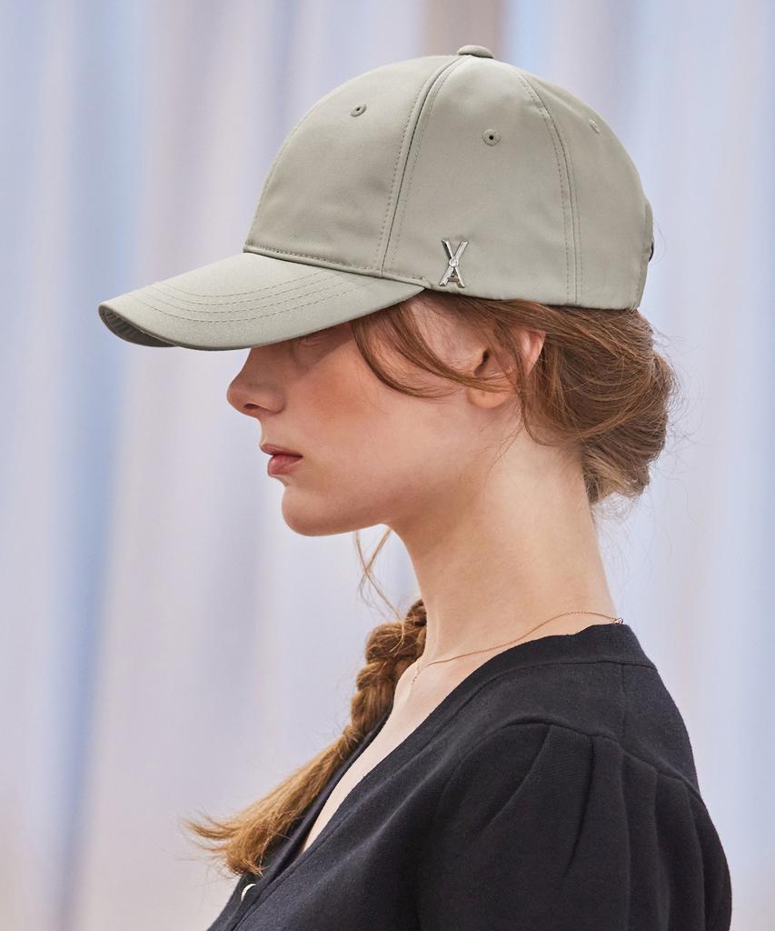Bajal Va Cubic Stud Re-Nylon Ball Cap Beige