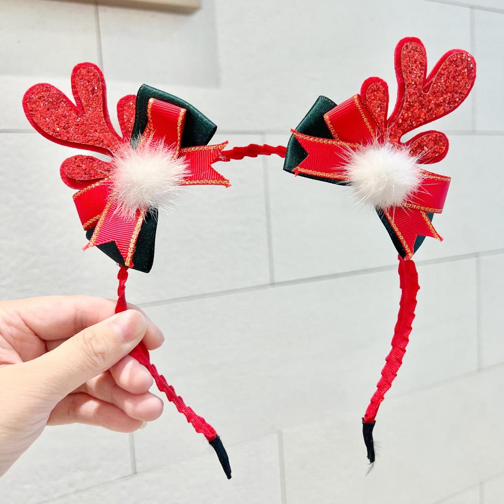 Sweet Christmas Antler Bow Headdress - Festive Fairy Hair Accessory
