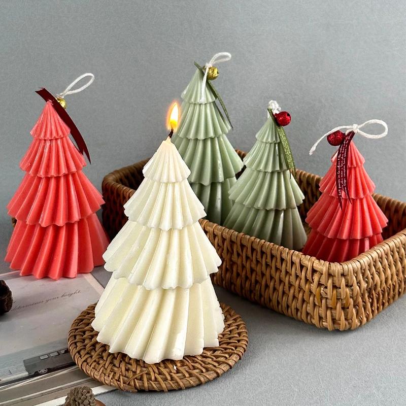 2026 Latest Models Christmas Tree Silicone Candle Mold DIY Handmade 3D Tree Shape Aromath Soap Ornaments Mold Craft Gifts Making