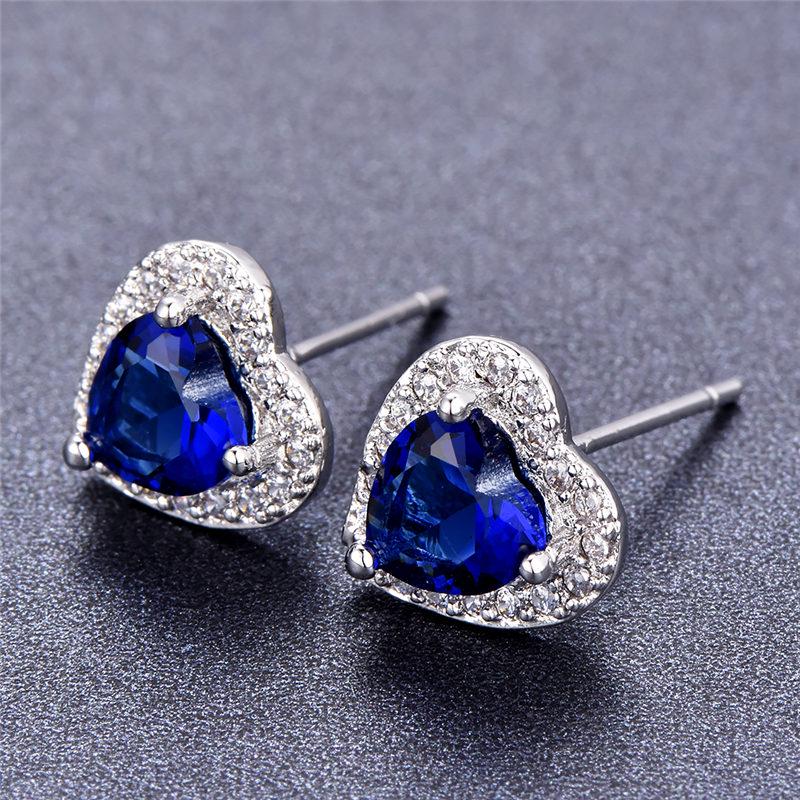 Women Fashion Crystal Jewelry Opal simple incrusté Hollow Out Rose Boucles d/'oreilles clous