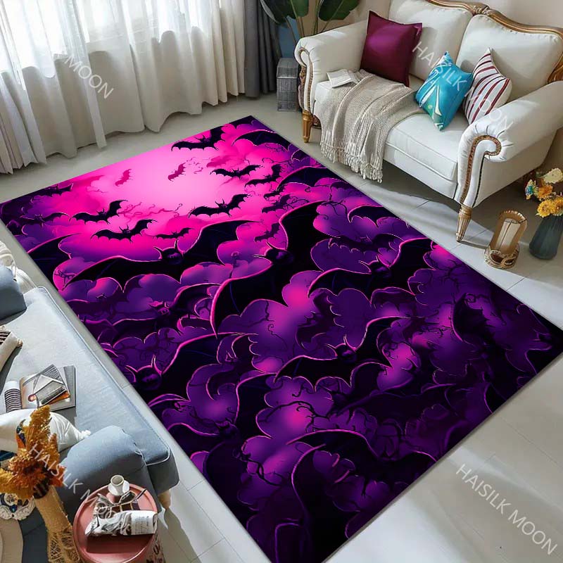 1PC Bloody Bat Halloween Decoration Carpet for Living Room Bedroom Bedside Floor Mat Cloakroom Sofa Area Rugs Luxury Gifts