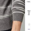 Shanshan Men's 100% Merino Wool Color Block Striped Pullover Sweater