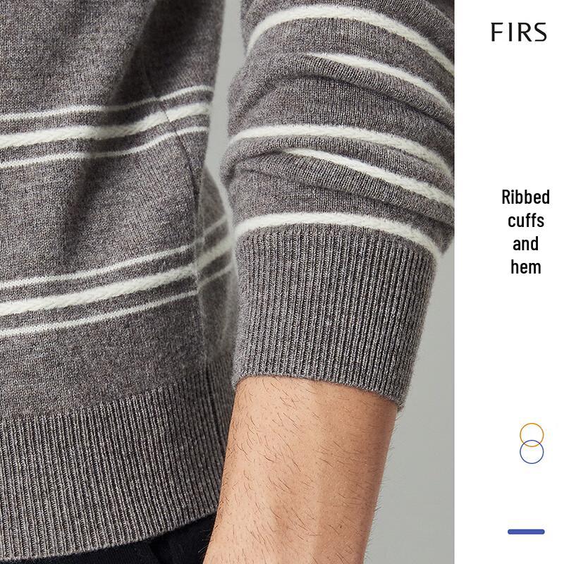 Shanshan Men's 100% Merino Wool Color Block Striped Pullover Sweater