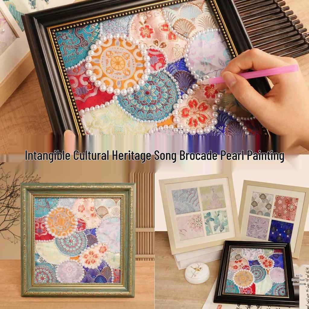 Song Brocade Patchwork Pearl Painting