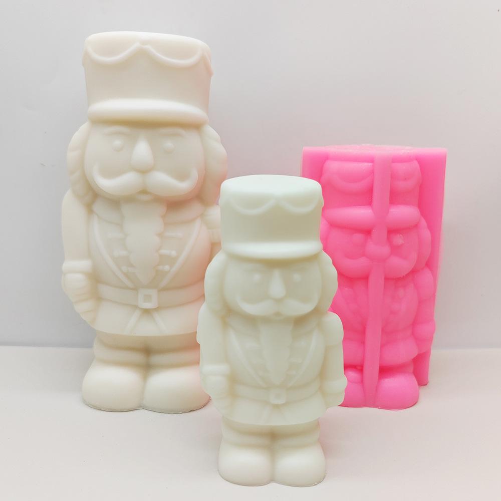 DIY Walnut Soldier Candle Silicone Mold Beard Soldier Epoxy Resin Silicone Mould Walnut Soldier Gypsum Molds Christmas Gift