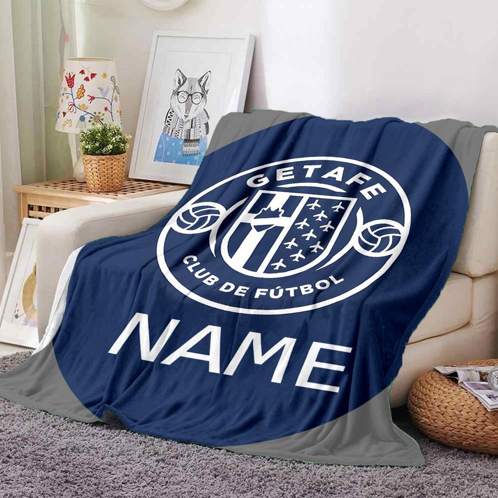 Custom Name Getafe FC Crest Blanket for Couch & Bed, Plush Cozy Fuzzy Blanket Super Soft & Warm Blankets for Fall and Winter. 0908249