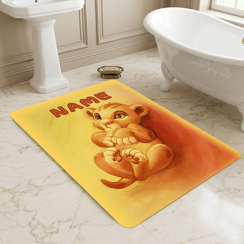 Custom Name Lion Cub Name Living Room Non-Slip Area Rug Soft Carpet for Bedroom Kids Playroom Sofa Office Home Decor Doormat