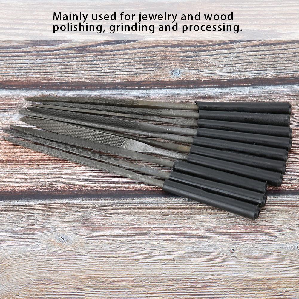 10Pcs Steel Multi Functional File Jewelry Polishing Processing Wood Carving Metal Hand File Set