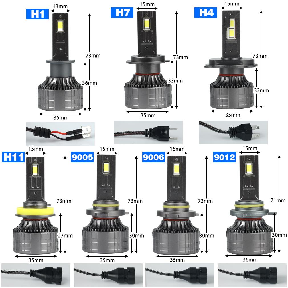 2 szt. 40000LM 150W H1 H4 H7 LED Canbus H8 H11 9005 HB3 9006 HB4 9012 Hir2 Turbo Led żarówki do reflektorów 6000K biała lampa samochodowa podwójna miedziana rura reflektora