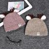 Trendy Woolen Hat Children Antlers Knitted Hat Christmas Hat Winter Halloween