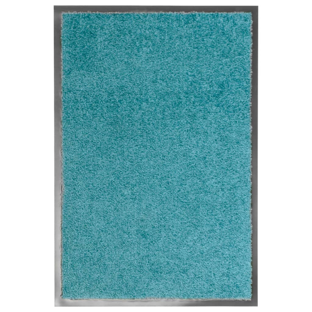 Washable Doormat Cyan 40 X 60 Cm
