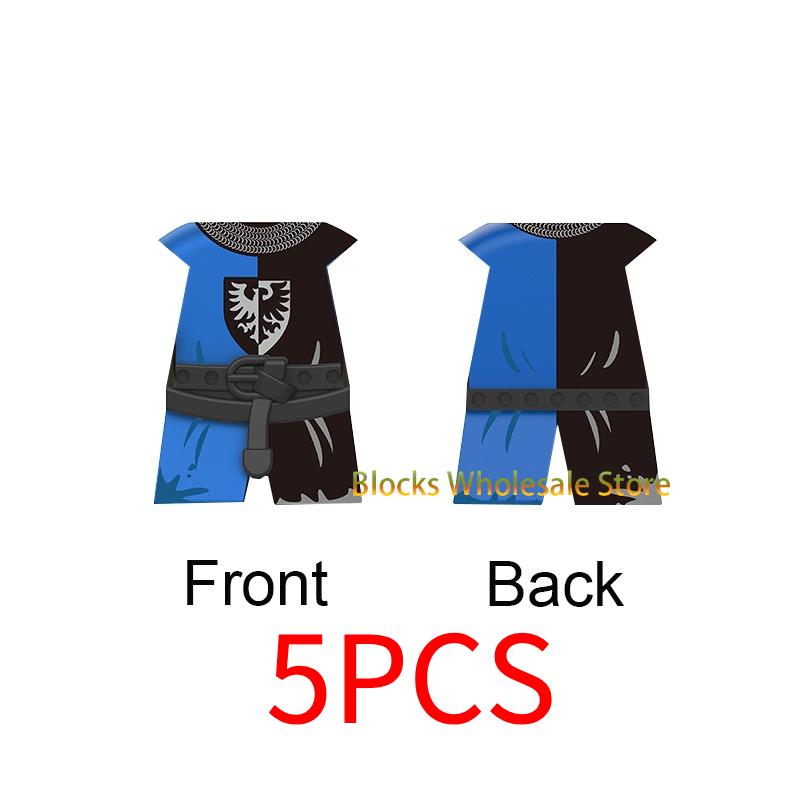 Medieval Military Castle Knight Building Blocks - King Figures with Helmet Armor and Weapon Accessories