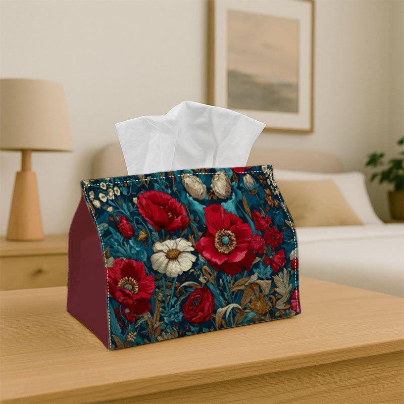 1pc Tissue Box Holder with a Floral Design Inspired by Art Nouveau - A Versatile Napkin Dispenser Suitable for Home Gatherings, Car Decoration - A Sty