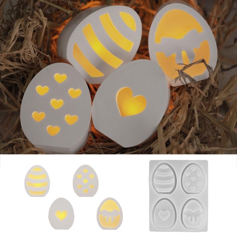 Unique Designs Eggs Mould Flexible Silicone Materials for Epoxy Resin Jewelry Plate Candle Holder Home Storage Craft