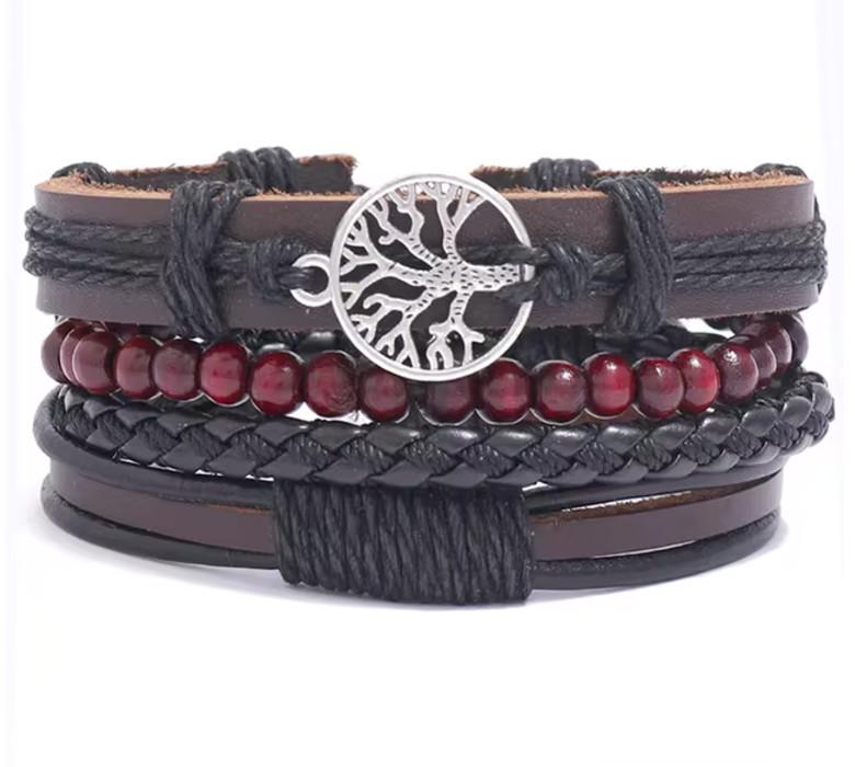 Simple Retro Unisex Woven Anchor Bracelet Set – Handcrafted Fashion Jewelry