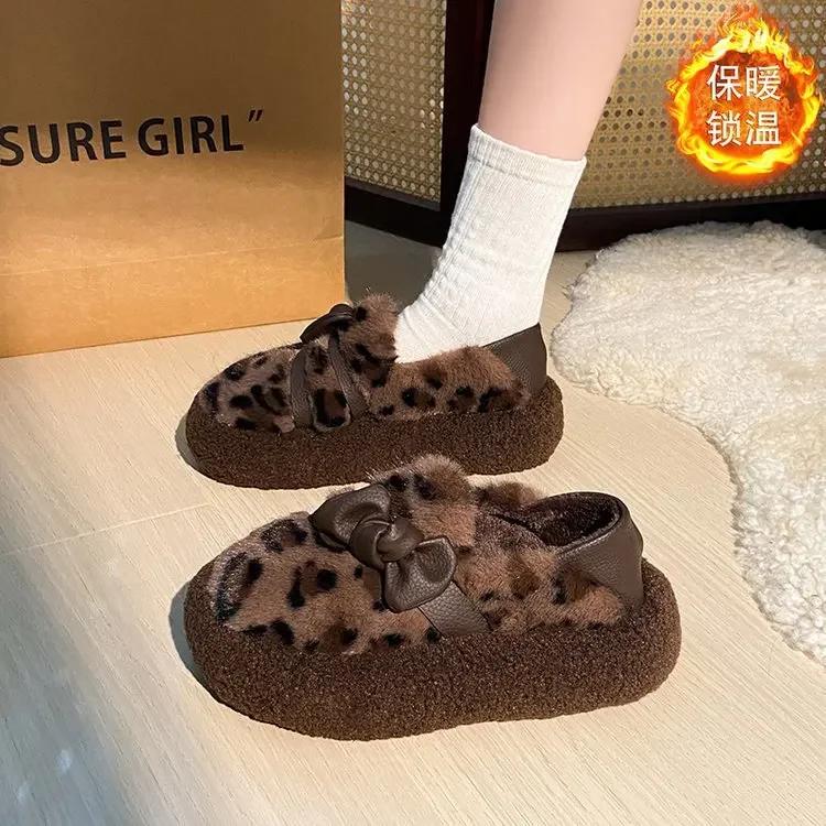 Fashion Luxury Sheep Fur Lined Loafers Women Lambswool Shoes Ladies Winter Slip On Furry Flats Cotton Wool Mocasine Femme Barefoot Boots