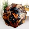 Retro Dog  Pattern, Automatic Folding Umbrella, Portable and Foldable Design, 8 Ribs, a Christmas or Birthday Gift.
