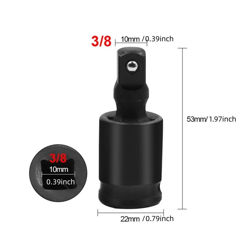360 Degree Swivel Knuckle Joint Air Impact 1/2 3/8 1/4 Inch Wobble Retractable Socket Adapter for Pneumatic Wrench Tool