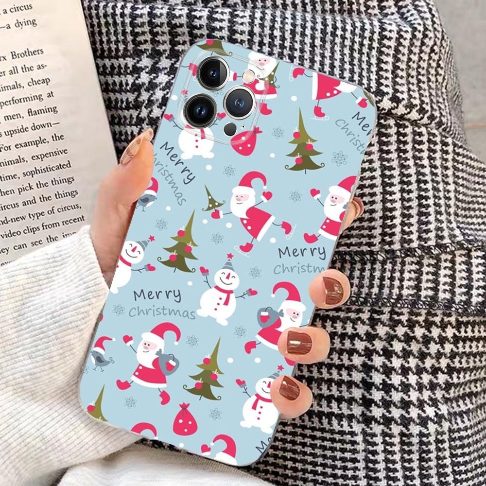 Christmas Cartoon New Year Phone Case For iPhone 15 14 11 12 13 Mini Pro XS Max Cover 6 7 8 Plus X XR SE 2020 Funda Shell