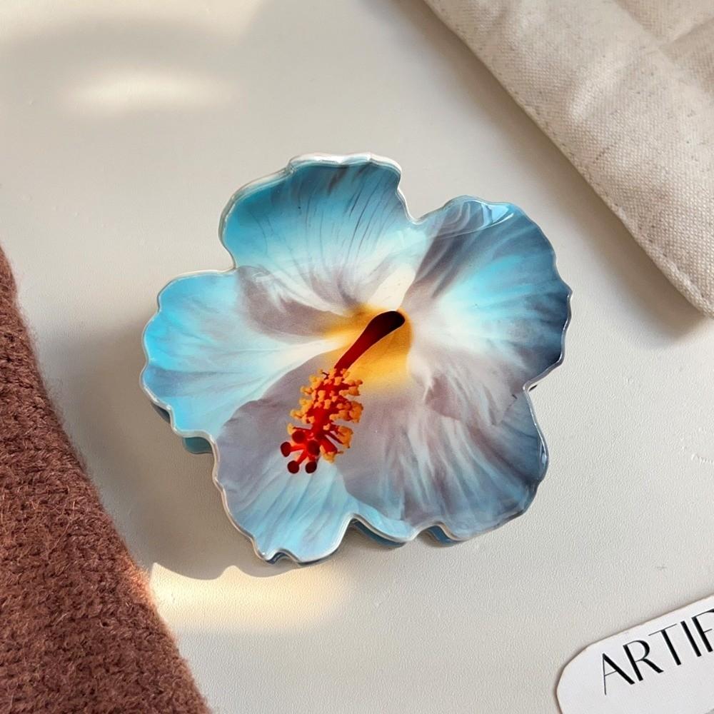 Double-sided Printing Hibiscus Flower Hair Claw Hawaiian Flower Hair Clip For Girls