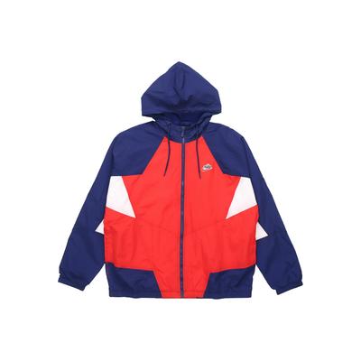 Sportbekleidung Heritage Windrunner Gespleißte Kapuzen-Webjacke mit Logo Herren Jacken Rot Blau CJ4359-657