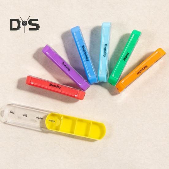 Pillendose, Medikamenten-Aufbewahrungsbox mit mehreren Fächern, BPA-frei, wasserdicht, feuchtigkeitsbeständig, wöchentliche Pillenbox