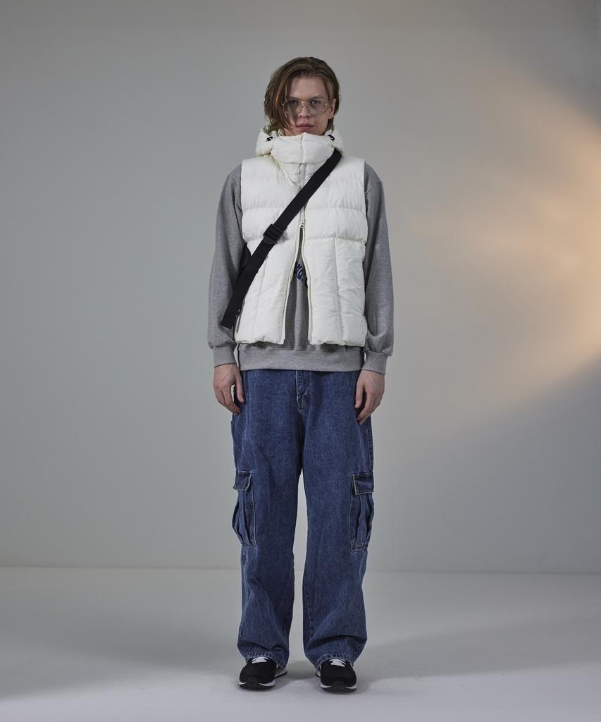 Standarderror 87-Stan022 Essential 2-Way Detachable Hooded Padded Vest Ivory