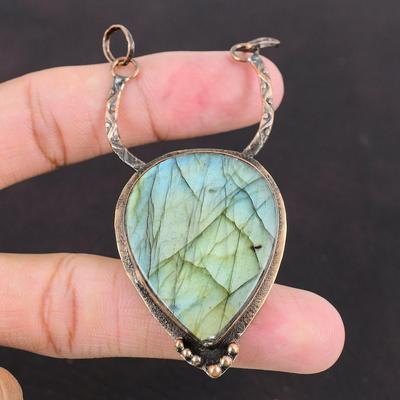 Labradorite Pendant Copper Pendant Handmade Jewelry Original Gemstone Pendant Labradorite Copper Jewelry Healing Stone Pendant Gift For Her