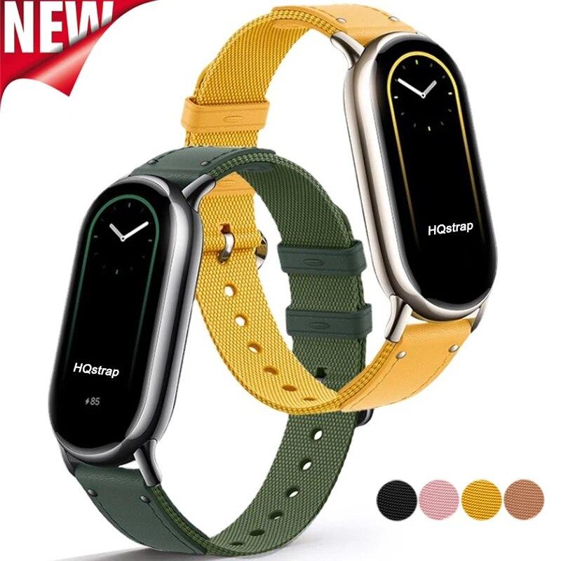 

Кожаный нейлоновый ремешок для браслета Xiaomi Band 8, не оригинальный для Xiaomi Mi 8, сменный браслет, плетеные ремешки для часов, аксессуары