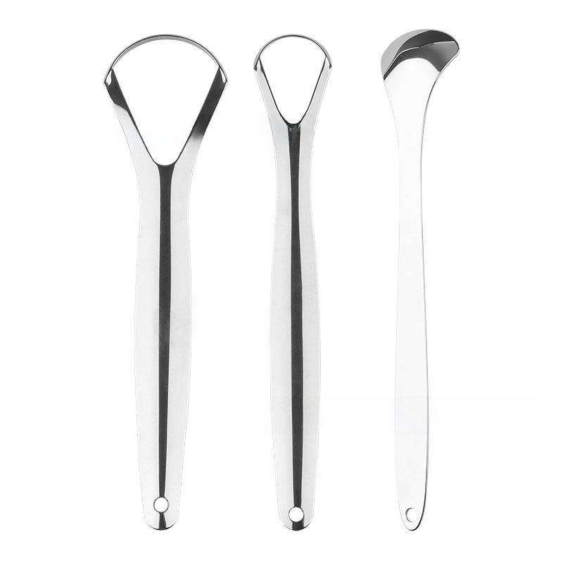 Stainless Steel Tongue Scraper - Bad Breath Removal Tool & Tongue Cleaner