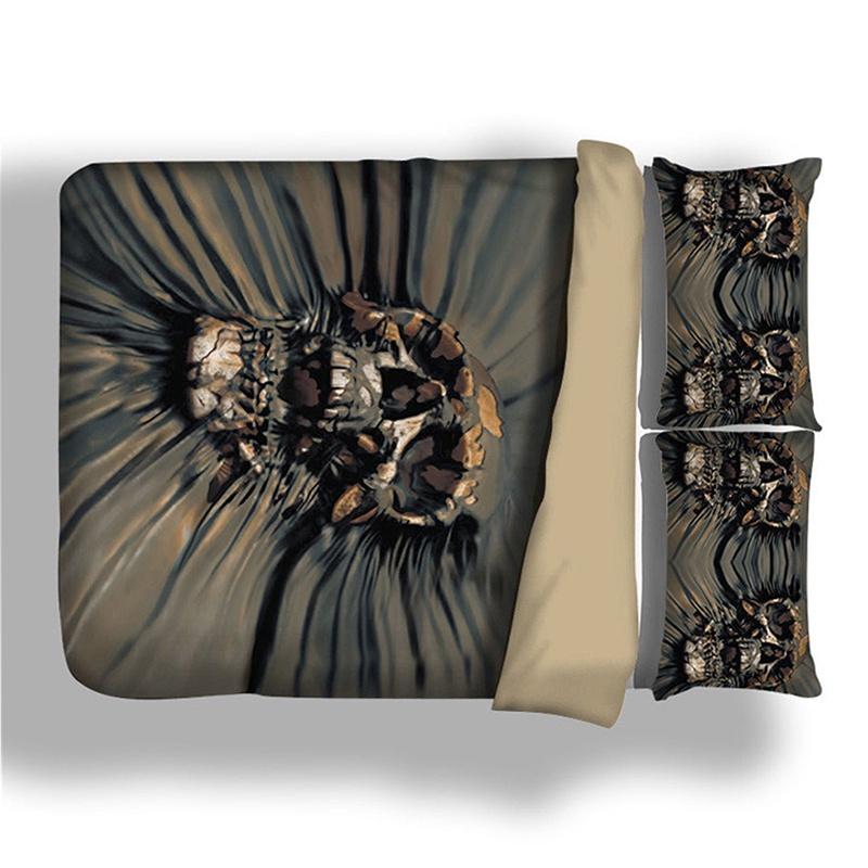 Timeless Skull 3d Duvet Quilt Cover With Pillow Case Reversible Bedding Set For Stylish Interiors