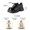 Fan Jieya Korean Single Shoes Women's 2025 Spring New Retro British Style Versatile Thick Heel Sweet Cool Black Small Leather Shoes