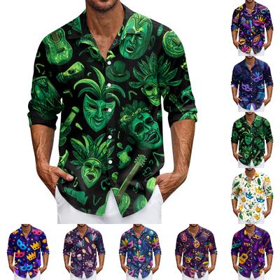 Camisa Casual de Manga Comprida com Botões para Homem