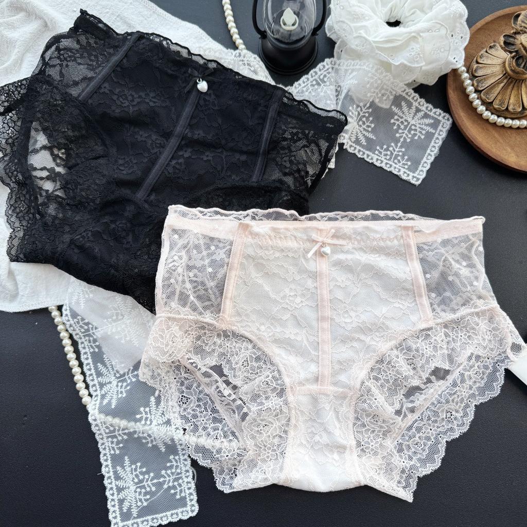 Ladies Spring and Summer Pure Sexy Lovely Lace Mesh Gauze in Waist Triangle Briefs