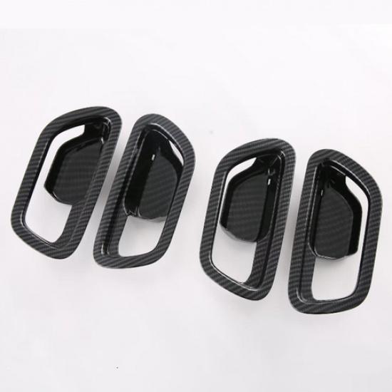 For Honda HR-V HRV  Carbon Fiber Inner Door Handle Bowl Cover Trim 4pcs