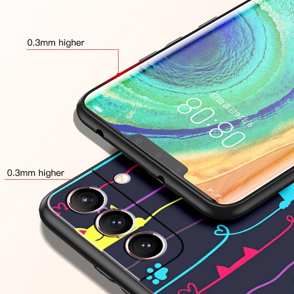 Abstract Creative Cat Line Phone Case Cover for Samsung Galaxy S26 S25 S24 S23 S22 S20 S21 FE Ultra S25 Edge Plus Soft TPU Shell