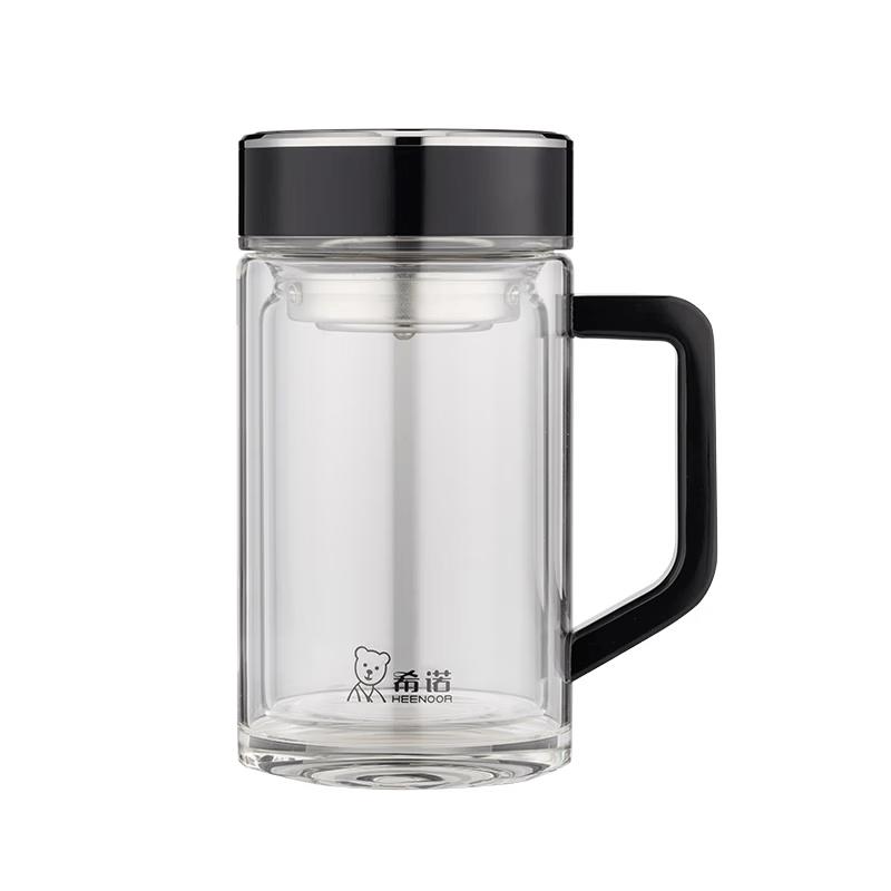 Heenoor XN-6723 450ml Double-Layer Glass Tea Mug with Handle