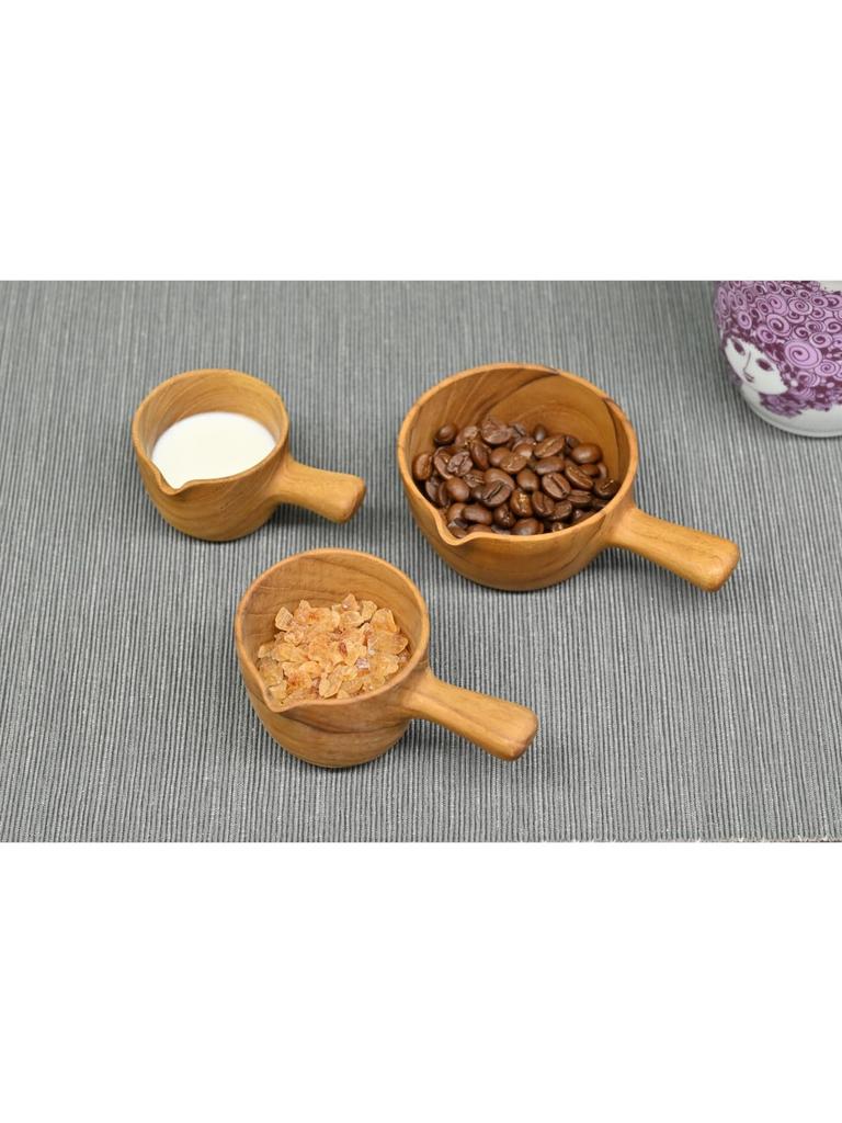 Chabatree CU-394 Wooden Milk Cup, Sauce Cup, 8cm, Coffee/Tea, Milk Pitcher, Syrup Container