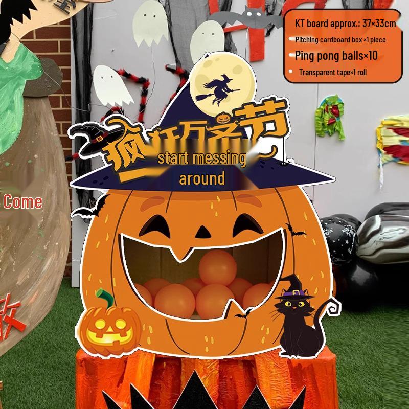 DIY Halloween Pumpkin Throwing Game Props for Kindergarten Decoration