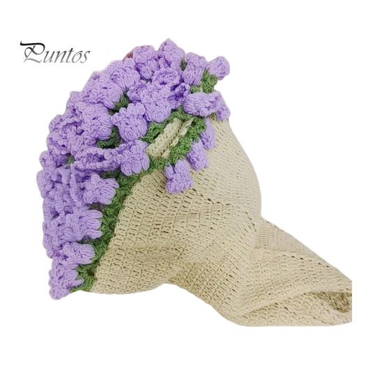 31.5 Inch Crochet Flowers Blanket Handmade Rose Bouquet Blanket Knitted Flowers Throw Blanket for Mother's Day Gift Home Decor