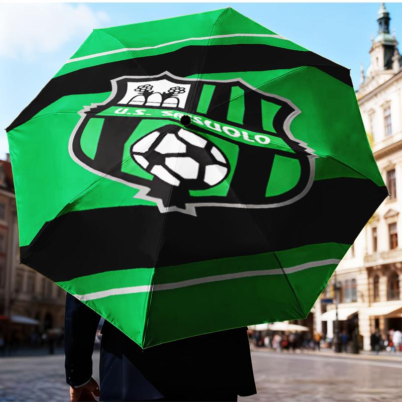 Sass-uolo Football Crest Umbrella 8-Frame for Travel, Camping, Casual Lightweight Portable Umbrella, Essential for Every Family Holidays Gift