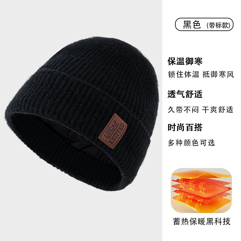 Winter hat men's cold-proof wool hat adult new plush warm versatile outdoor knitted hat